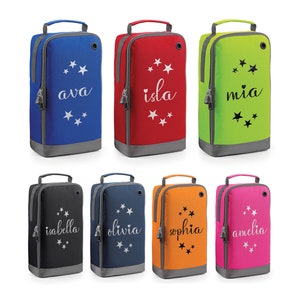 Personalisierte Mädchen Glitter Star Schuhbeutel Angepasste Name Fußball Rugby Schule Fitnessstudio Tanzen PE Zubehör Boot Taschen