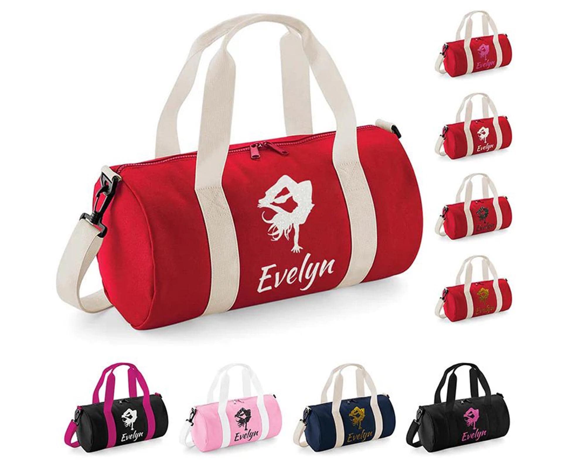 Personalised Duffle Bags Girls Gymnastics Street Dancer Ballet Uniform School Gym Kit Kids Travel Barrel Bag Custom Name Sports Backpack