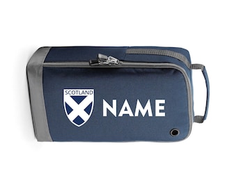 Personalised Childrens Scotland Football Rugby Boot Bags Sports School Dancing Gym PE Accessories Ventilated Custom Shoe Kit Bag