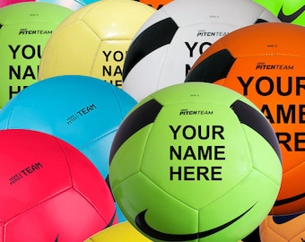 Personalised Any Text Team Pitch Football Size 3, 4, 5 Yellow Green Red White  Print your name or message etc ideal for kids gift