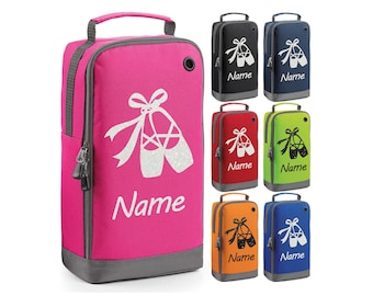 Personalisierte Glitter Jeder Name Ballett Schuh Stiefel Taschen Tanz Schule Gymnastik PE Zubehör Custom Kit Tasche mit Stiefelfach