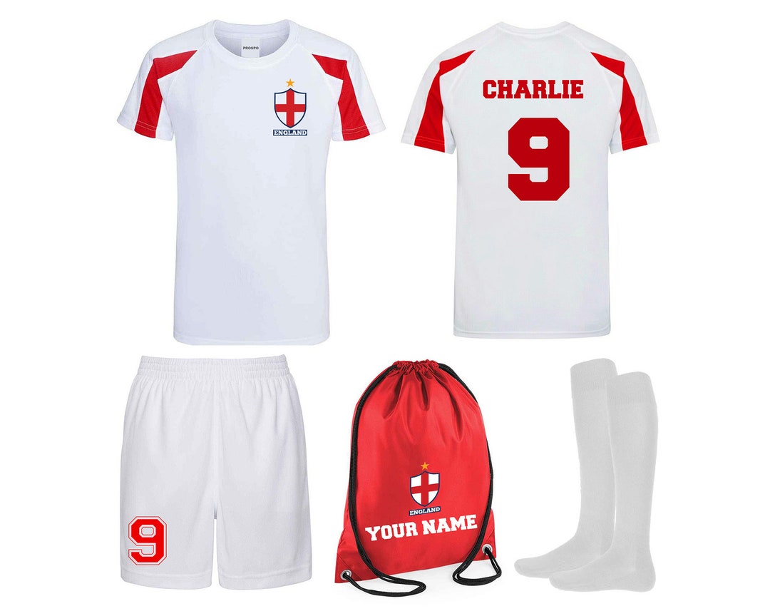 Personalised England Football Kits Custom Football Shirts Shorts Socks ...