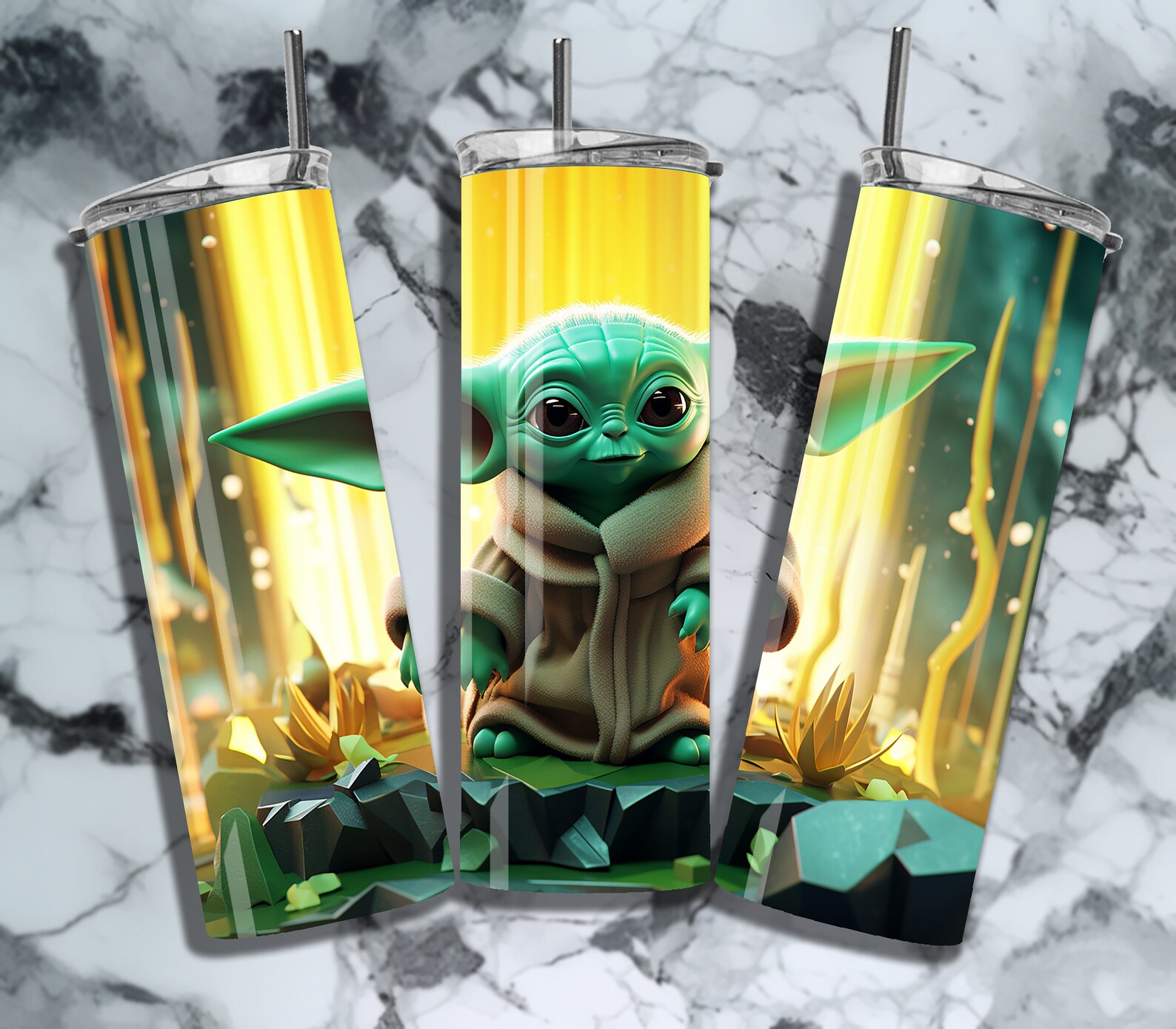 Baby Yoda Tumbler Wrap 20oz Digital Download Tumbler Wrap Etsy