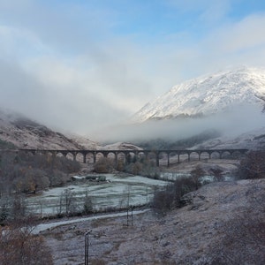 Snowy Serenity: Glenfinnan Viaduct in Winter Wonderland