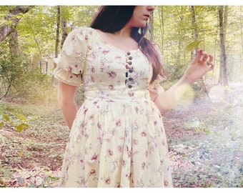 The Elin dress - Puffy sleeves floral dress - vintage/cottage core inspired dress