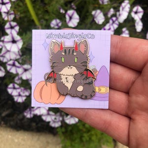 Halloween Demon Kitty Enamel Pin