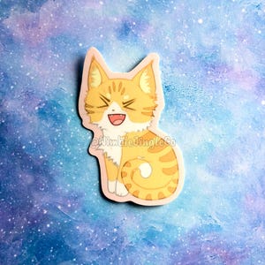 Kawaii Smiling Orange Kitty Sticker