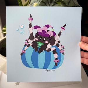Jester Jumping Spider - 8x8 Art Print - Signed By Artist!