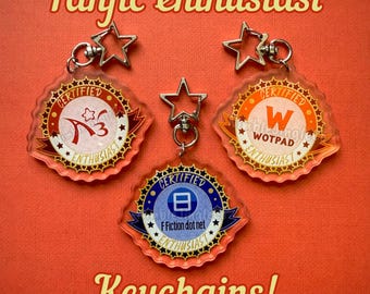 Chaveiros de acrílico para fãs de fanfics! 2,3 x 2,5 polegadas