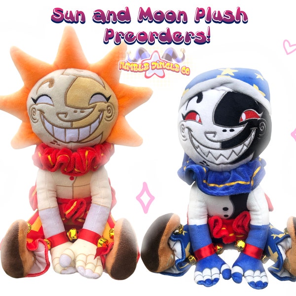 Sitting Sun and Moon Plushies (PREORDER) READ DESCRIPTION