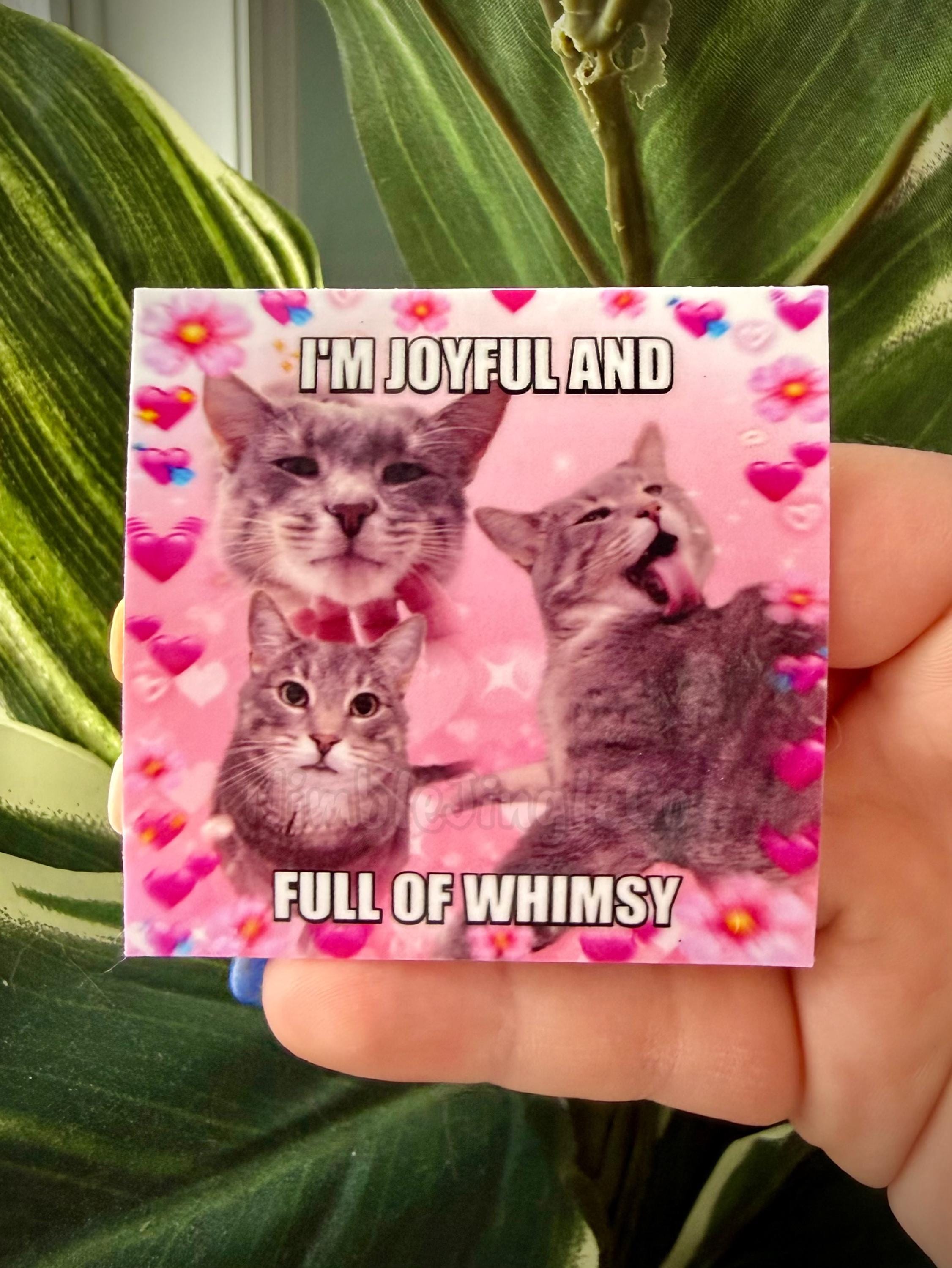 Wimsy Meme I’m Joyful and Full of Whimsy Cat Meme Stickers! - Etsy