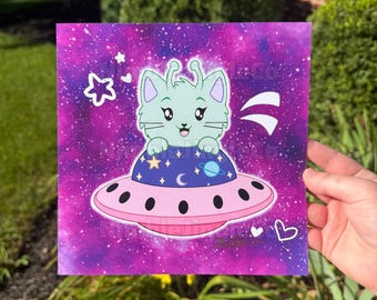 Space Kitty - 8x8 Print - Signed By Artist!