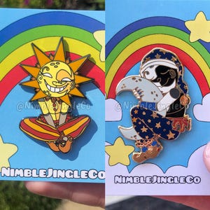 Sitting Sun + Sleepy Moon Enamel Pin
