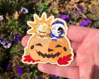Sun and Moon Pumpkin Sticker