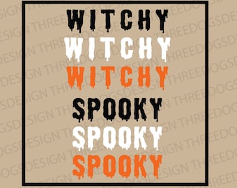 Varsity Witchy & Spooky Drip Font Bundle - Instant Download - SVG, PNG, JPEG - Halloween t-shirt design, Cricut Design, Varsity Style Fonts