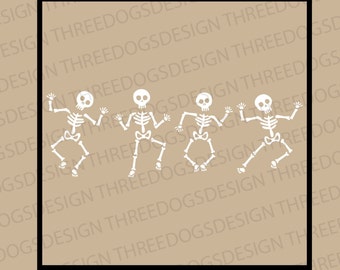 Halloween Dancing Skeletons - Instant Download - SVG, PNG, JPEG - Skeleton t-shirt design, Cricut Design, Funny Halloween Tee design