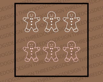 Gingerbread Men Pink + White - Instant Download -SVG, PNG, JPEG - Holiday t-shirt design, Cookie t-shirt Design, Christmas Shirt Design