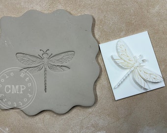 3D printed Dragonfly stamp, 3D printed stamp, dragonfly, pottery stamp, cookie stamp, baking stamp, soap stamp, Dragon fly, pottery stamp