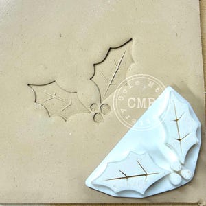 Holly Leaf stamp, 3D printed stamp, faith, flowers, pottery stamp, cookie stamp, baking stamp, soap stamp, pottery stamp,  holly, leaf
