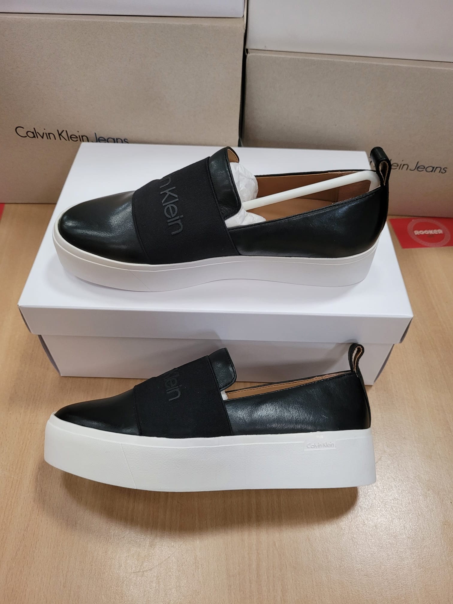 Akvarium Becks Inspektør New Calvin Klein Leather Loafers / Shoes EU 36 Black White / - Etsy