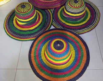 Genuine Hand-Made Multi-Colored African Hat