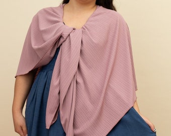 Pastel Pink Scarf Poncho - multiway wrap, multi-way scarf, knit wrap, bathing suit cover up, resort wear, beach wear, knit wrap, knit poncho