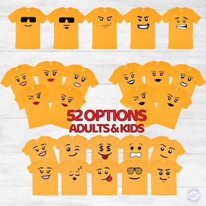 Facial Expressions T-Shirts, Matching Family Shirts (52 Options)