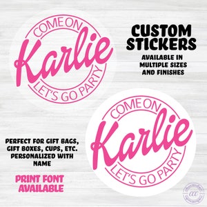Barbie Logo Vinyl Decal Sticker - Great for Wine Glasses, Cups, Car, Bike
