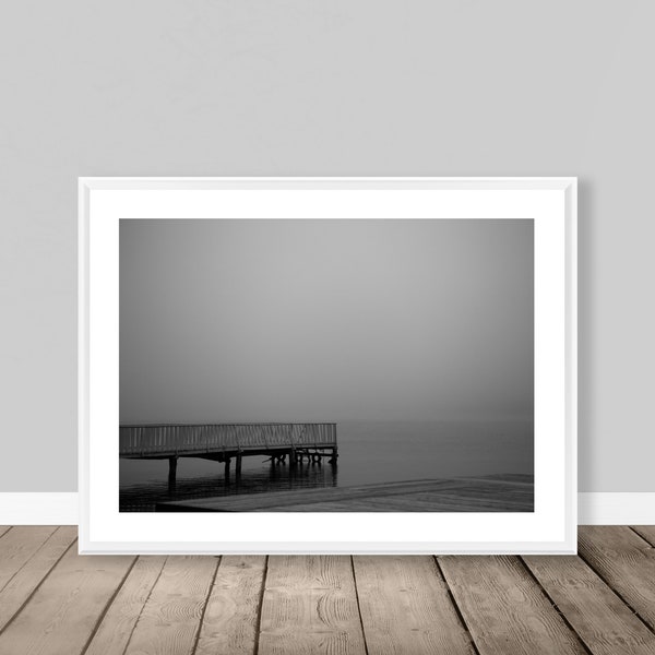 Jetty (B&W) - Printable Digital Download, Landscape Photography, A2 A3, 15x10