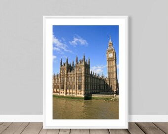 Elizabeth Tower, Big Ben Photography - Printable Digital Download, Travel Photography, A2, A3, A4, 30x45cm, 5x7 inch