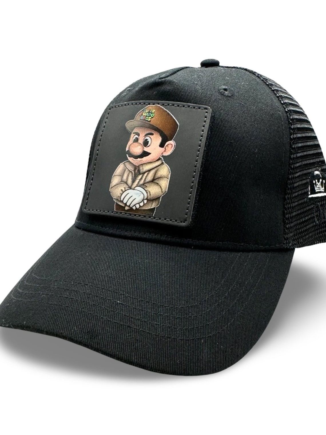 El Chapo Super Mario Trucker Hat With Removable Velcro Black Patch Etsy