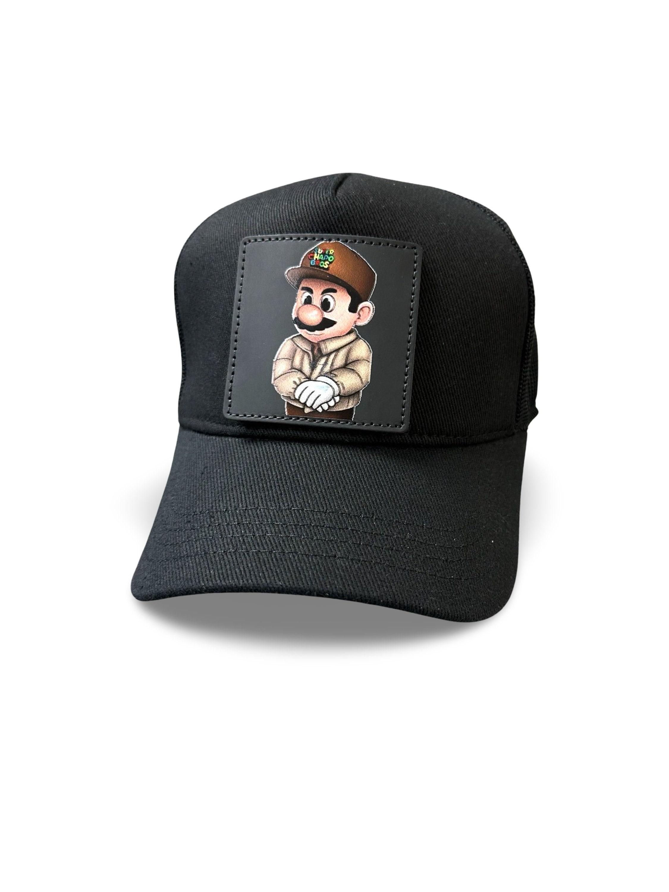 El Chapo Super Mario Trucker Hat With Removable Velcro Black Patch - Etsy