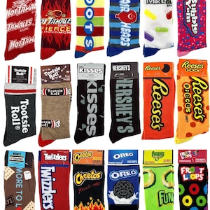 NEW Odd Sox Candy Themed Crew Socks Fun Crazy Colorful Novelty Socks for Women Men Cute Food Sweet Treat Gift for Teens Foodies and Friends