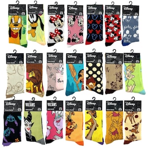 Disney-Inspired Cute Crew Socks for Men Women Teens Fun Cartoon Character Matching Socks Colorful Gift Perfect for Theme Parks & Disney Fans