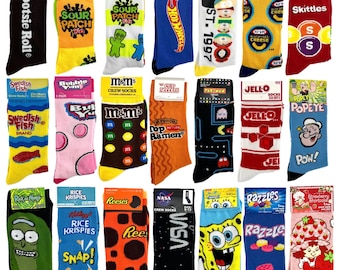 NEW Odd Sox Candy Themed Crew Socks Fun Crazy Colorful Novelty Socks for Women Men Cute Food Sweet Treat Gift for Teens Foodies and Friends