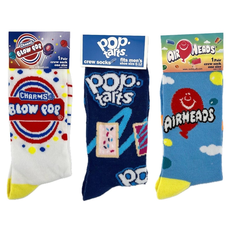 NEW Odd Sox Candy Themed Crew Socks Fun Crazy Colorful Novelty Socks for Women Men Cute Food Sweet Treat Gift for Teens Foodies and Friends Pop Tarts