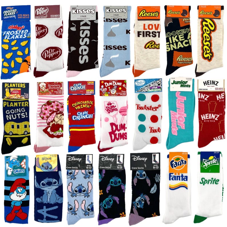 NEW Odd Sox Candy Themed Crew Socks Fun Crazy Colorful Novelty Socks for Women Men Cute Food Sweet Treat Gift for Teens Foodies and Friends image 2