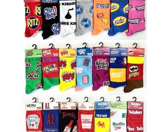 NEW! Odd Sox Fun Crazy Socks, Popular Snacks, Novelty Crew Socks for Adult, Men, Women, Teens, Colorful Funny Happy Birthday Party Gift