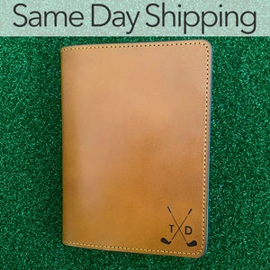 Golf Scorecard Holder, Golf gift for dad, Golf gift for husband, Leather Golf Gifts, Yardage Book Holder, Anniversary gift, Gifts for Golfer
