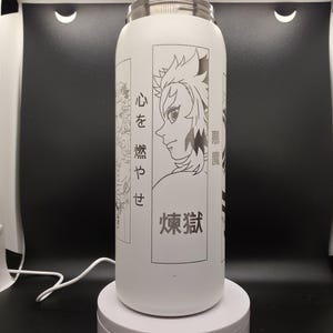 Owala Engraved | Engraved 32oz Tumbler | FreeSip Spout Tumbler | Demon Slayer Kimetsu No Yaiba | Rengoku VS Akaza