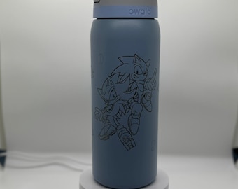 Owala Gravur | Gravierter 32 Unzen Becher | FreeSip Auslauf Becher | Sonic the Hedgehog | Sonic und Schatten