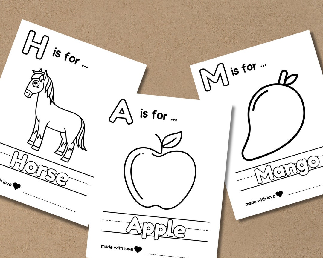 Baby Shower Coloring Book 52 Pages, Baby's First ABC Alphabet Book ...