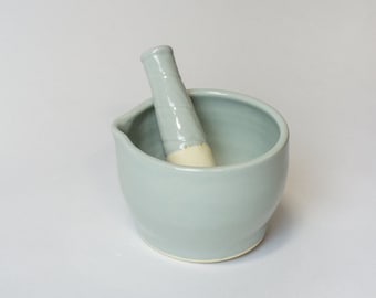 Mortar and Pestle | Handmade in Canada | Pottery | Grey | modern design | ruth Adams Studios