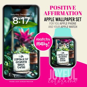 Apple Watch Face and iPhone Wallpaper Set - I Am Capable of Achieving Great Things