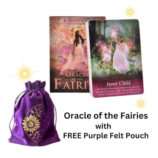 FREE Tarot Deck Pouch with Oracle Fairy Cards Tarot 44 Card Deck with Vibrant Divination, Psychic, Fortune Telling, Wicca, Magical