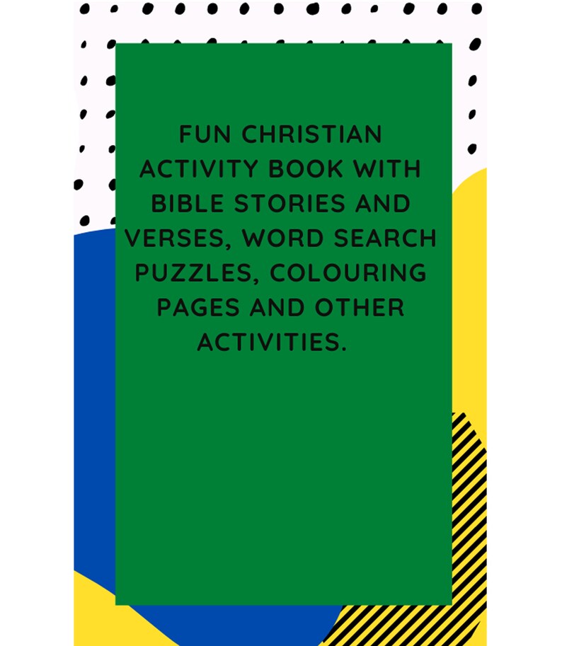 Printable Christian Activity Book for Kids Etsy