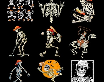 Boy Skeleton Halloween PNG Bundle: Spooky Fall Graphics (Digital Download)