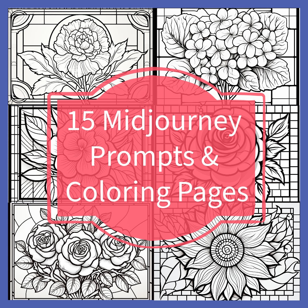 Coloring Page Midjourney Prompts, Ready to Print Coloring Page, Print