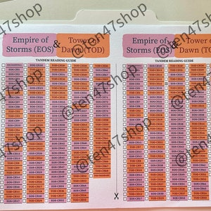 Throne of Glass Tandem Read Guide - Empire of Storms & Tower of Dawn - Etsy