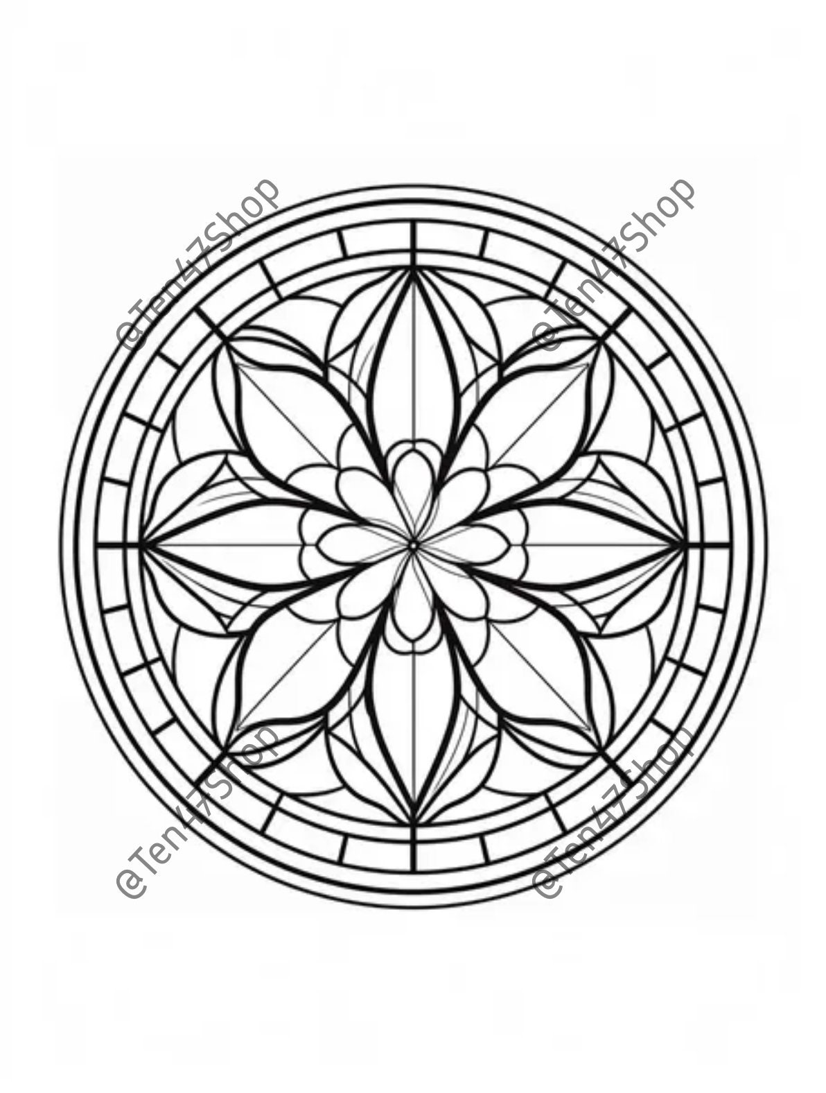 Coloring Page Midjourney Prompts, Mandalas, Geometric Mandalas, Print ...